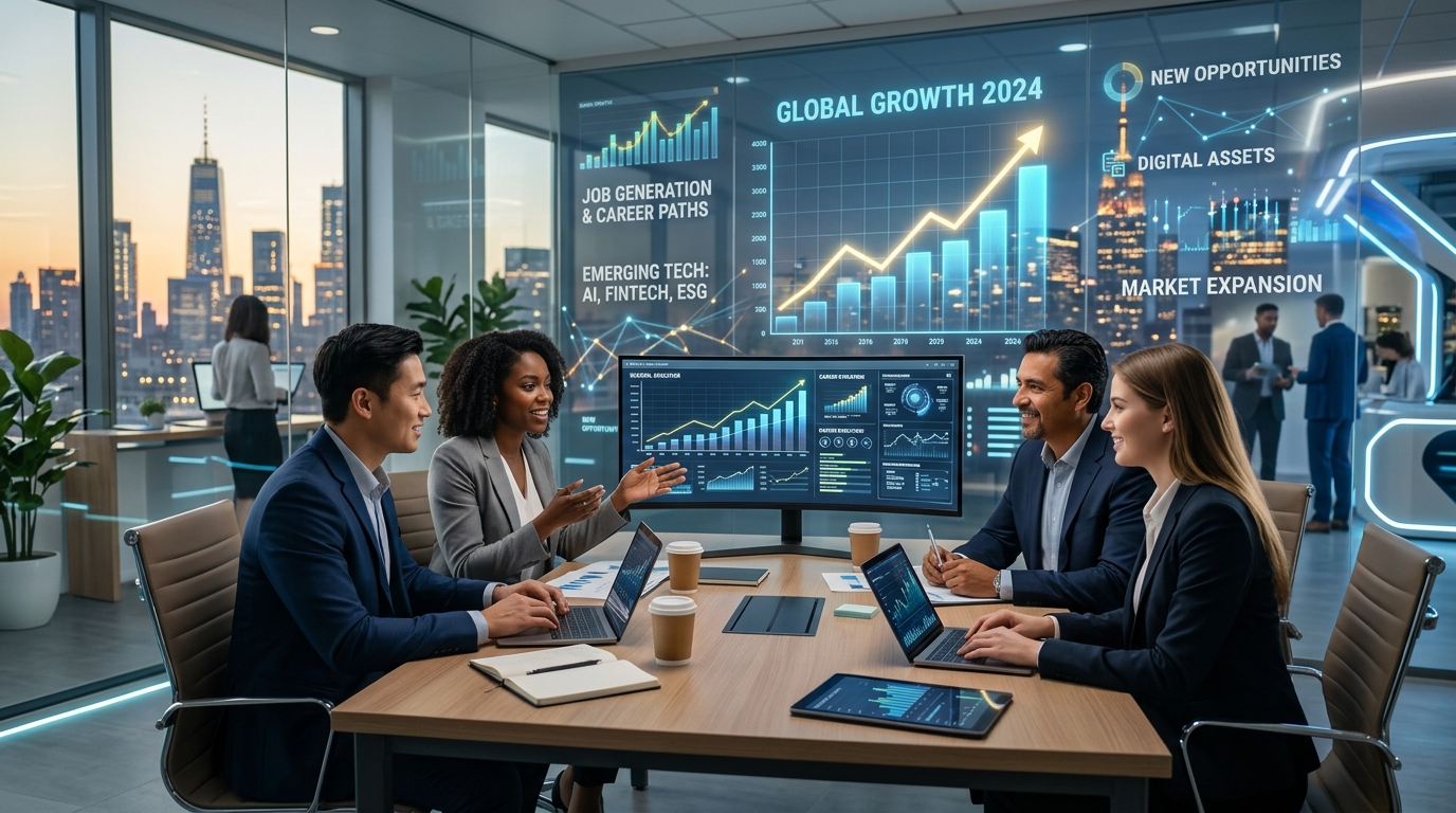 A chart illustrating the steady growth of employment within the modern financial technology sector
