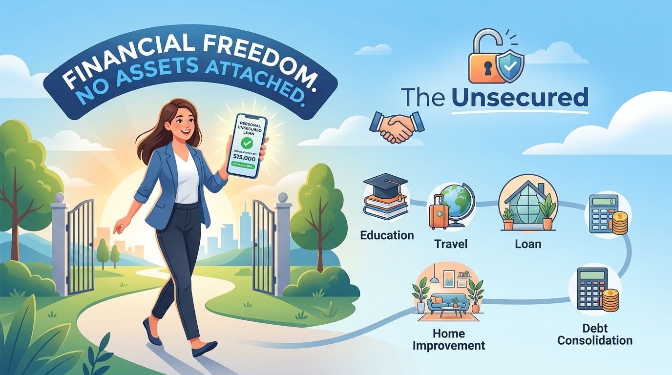 Person successfully applying for an unsecured personal loan online