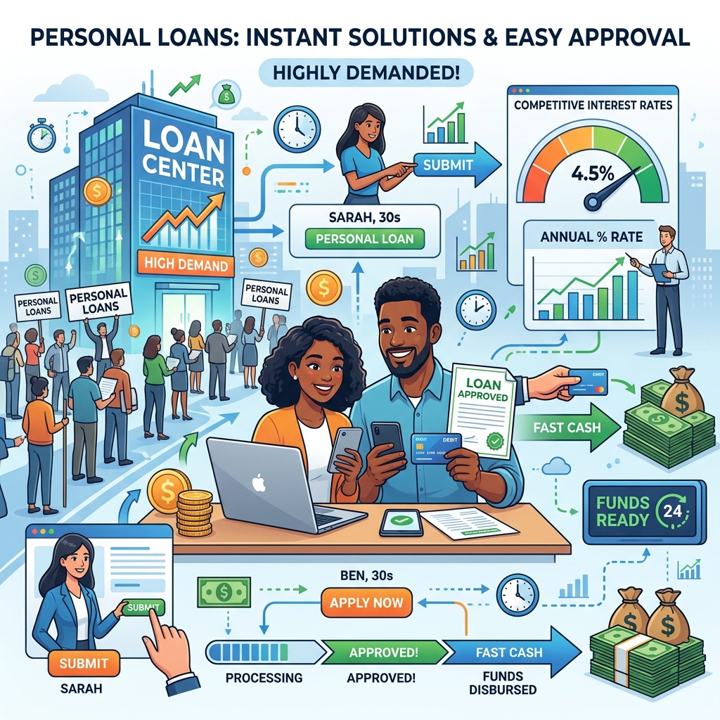 A person reviewing personal loan documents at a desk